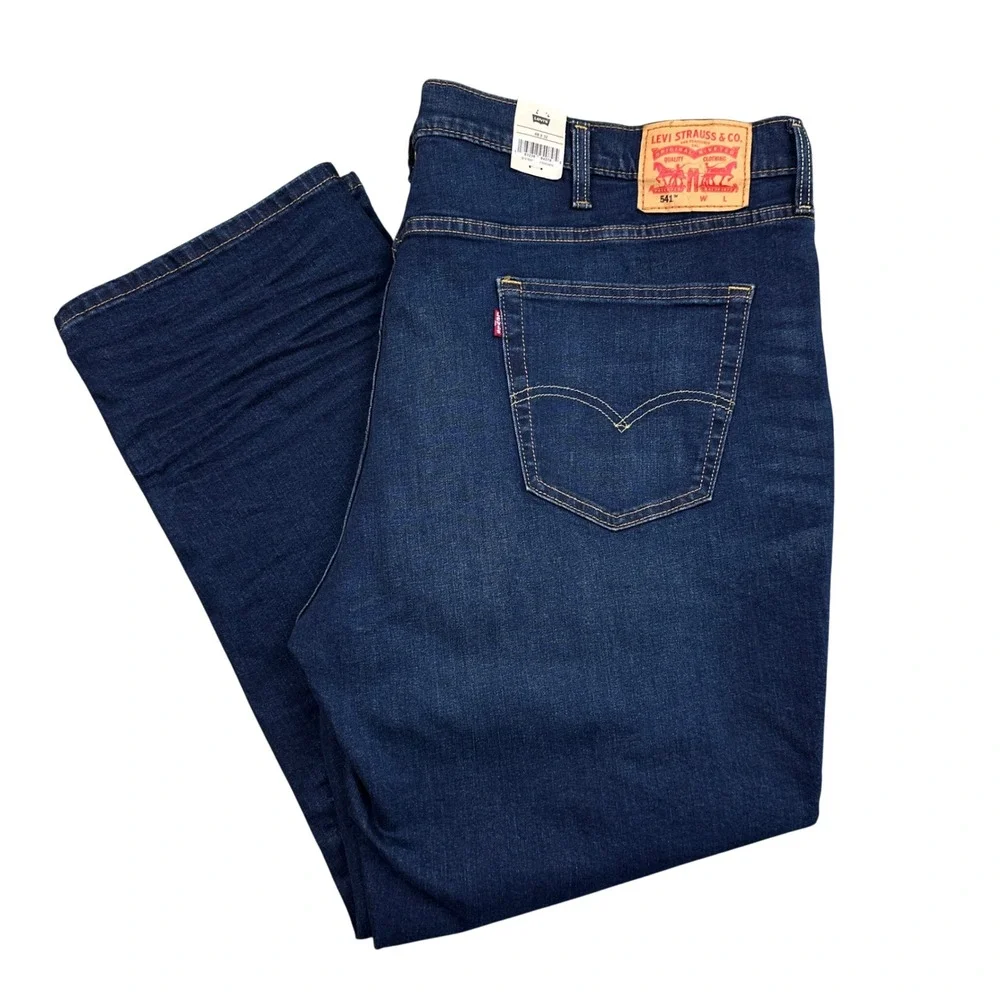 NEW Levis 541 Athletic Taper Jeans Mens 48x32 Dark Wash Stretch Big and Tall